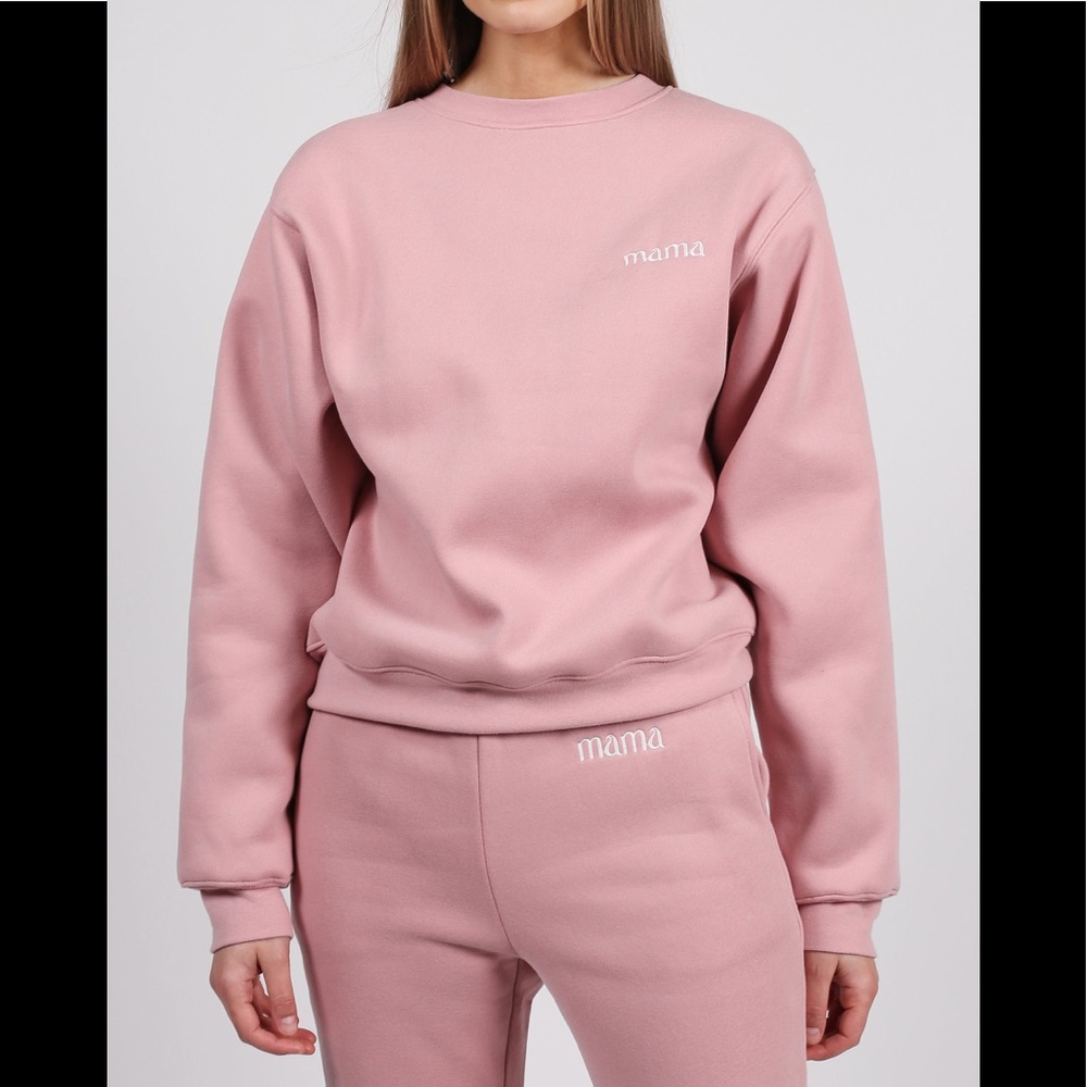 BRUNETTE THE LABEL The "MAMA" Best Friend Crew Neck Sweatshirt | Misty Mauve